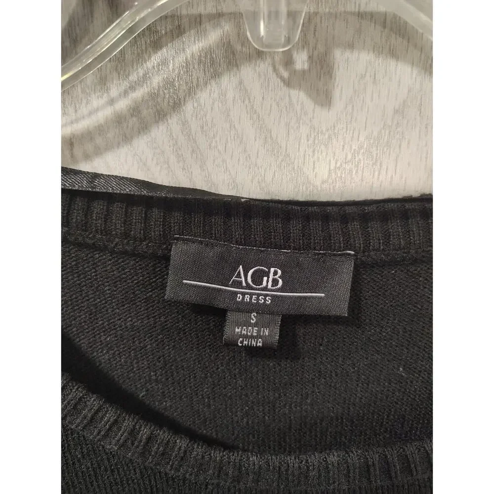 ACB Women's Sweater Dress Faux Pearl Rhinestone Size S Black NWT